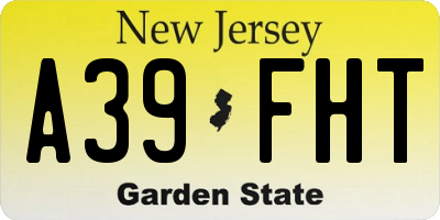 NJ license plate A39FHT