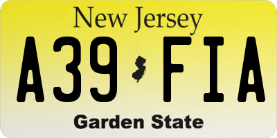 NJ license plate A39FIA
