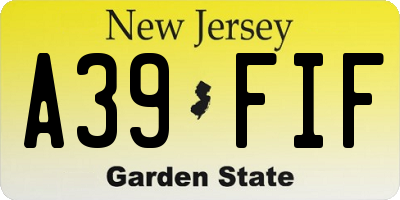 NJ license plate A39FIF
