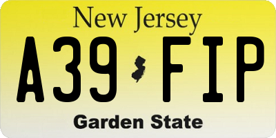 NJ license plate A39FIP