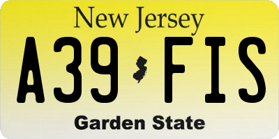 NJ license plate A39FIS