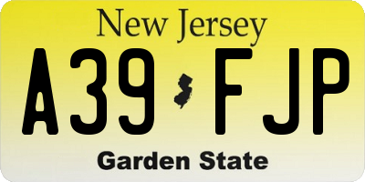 NJ license plate A39FJP