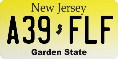 NJ license plate A39FLF