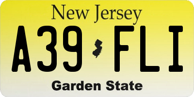 NJ license plate A39FLI