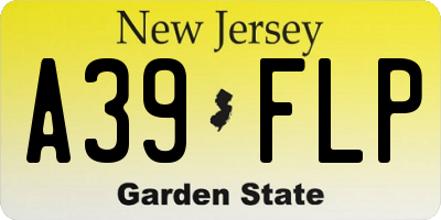 NJ license plate A39FLP