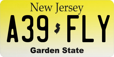 NJ license plate A39FLY
