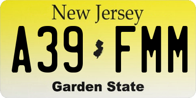 NJ license plate A39FMM