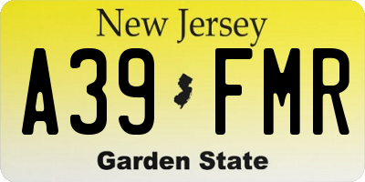 NJ license plate A39FMR