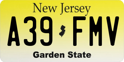 NJ license plate A39FMV
