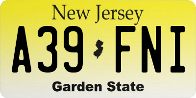 NJ license plate A39FNI