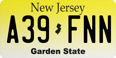 NJ license plate A39FNN