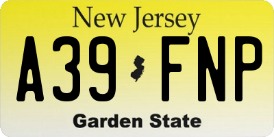 NJ license plate A39FNP