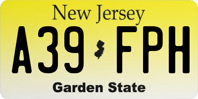 NJ license plate A39FPH