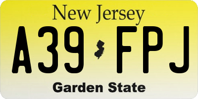 NJ license plate A39FPJ