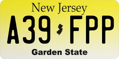 NJ license plate A39FPP