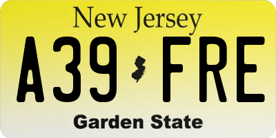 NJ license plate A39FRE
