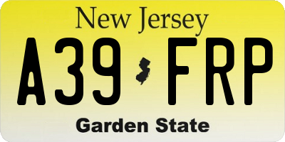 NJ license plate A39FRP
