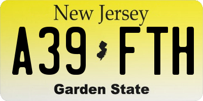 NJ license plate A39FTH