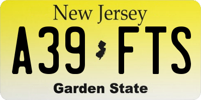 NJ license plate A39FTS