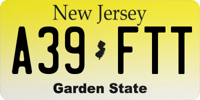 NJ license plate A39FTT
