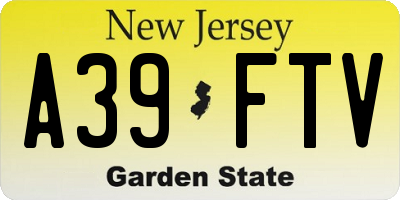 NJ license plate A39FTV