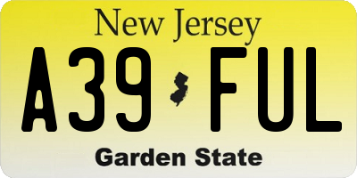 NJ license plate A39FUL