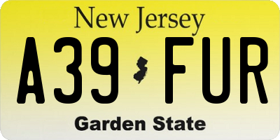 NJ license plate A39FUR