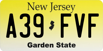 NJ license plate A39FVF
