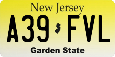 NJ license plate A39FVL