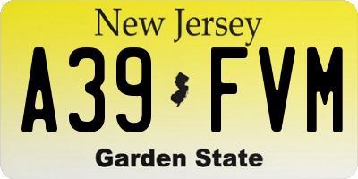NJ license plate A39FVM
