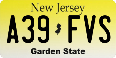 NJ license plate A39FVS