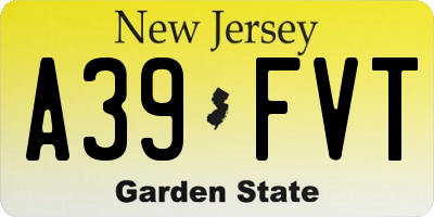 NJ license plate A39FVT