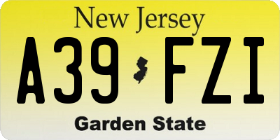 NJ license plate A39FZI