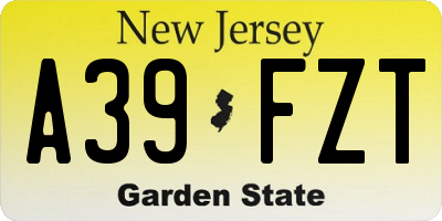 NJ license plate A39FZT
