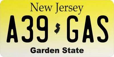 NJ license plate A39GAS
