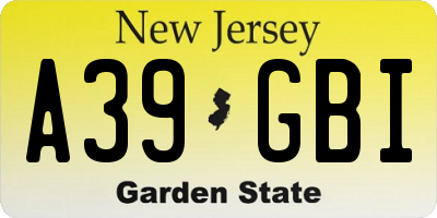 NJ license plate A39GBI