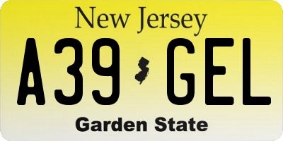 NJ license plate A39GEL