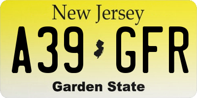 NJ license plate A39GFR