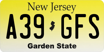NJ license plate A39GFS
