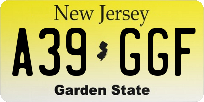 NJ license plate A39GGF