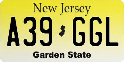 NJ license plate A39GGL