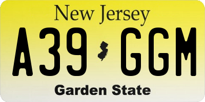 NJ license plate A39GGM