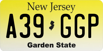 NJ license plate A39GGP