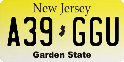 NJ license plate A39GGU