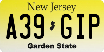 NJ license plate A39GIP