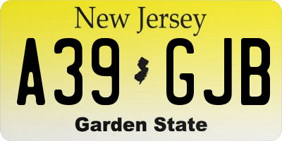 NJ license plate A39GJB