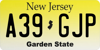 NJ license plate A39GJP
