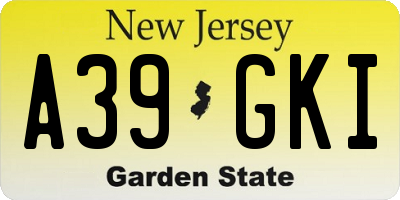 NJ license plate A39GKI