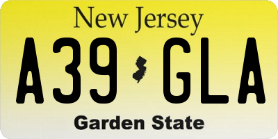 NJ license plate A39GLA