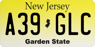 NJ license plate A39GLC